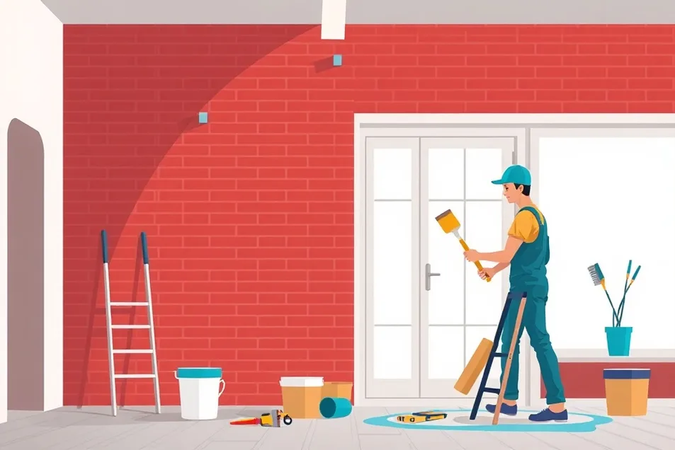 Intérieur rénové après travaux de peinture à Fontaine